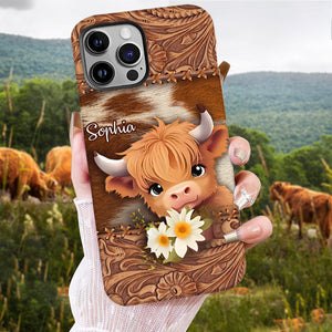 Cute Highland Cow - Personalized Full Print Phone Case