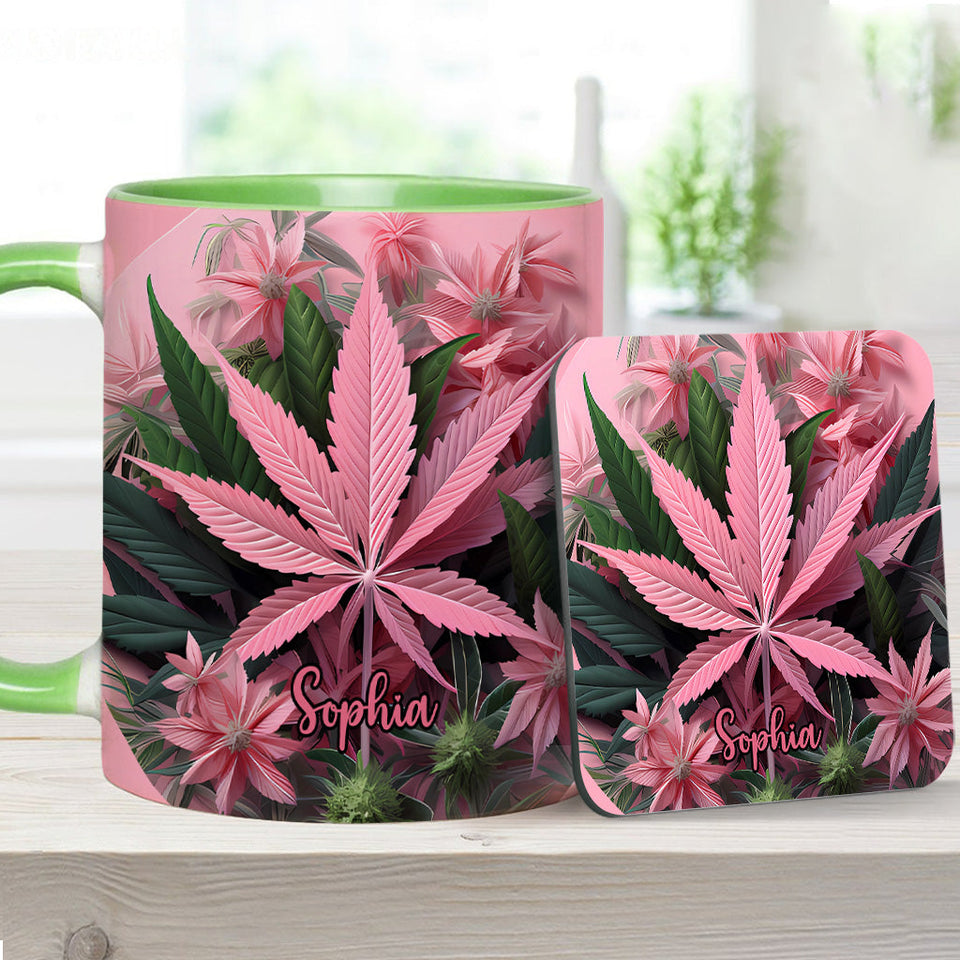 Pink Stoner Chick - Personalized Weed Accent Mug