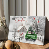 All Hearts Come Home For Christmas - Personalized Family Canvas And Poster