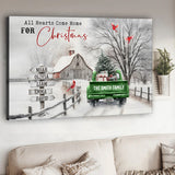 All Hearts Come Home For Christmas - Personalized Family Canvas And Poster