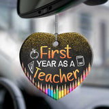 Teacher First Year As A Teacher Teacher - Heart Aluminium Ornament (Printed On Both Sides) 1122