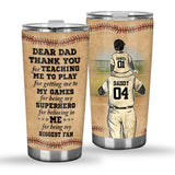 Thank You Dad My Biggest Fan - Personalized Baseball Tumbler