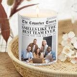 The Co-worker Times Best Team Ever - Personalized Colleague Candle With Wooden Lid