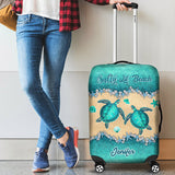 Salty Lil' Beach - Personalized Turtle Luggage Cover