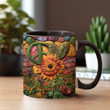 Hippie Girl Hippie Soul Peace Love - Personalized Hippie Accent Mug
