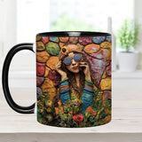 Hippie Girl Hippie Soul Peace Love - Personalized Hippie Accent Mug