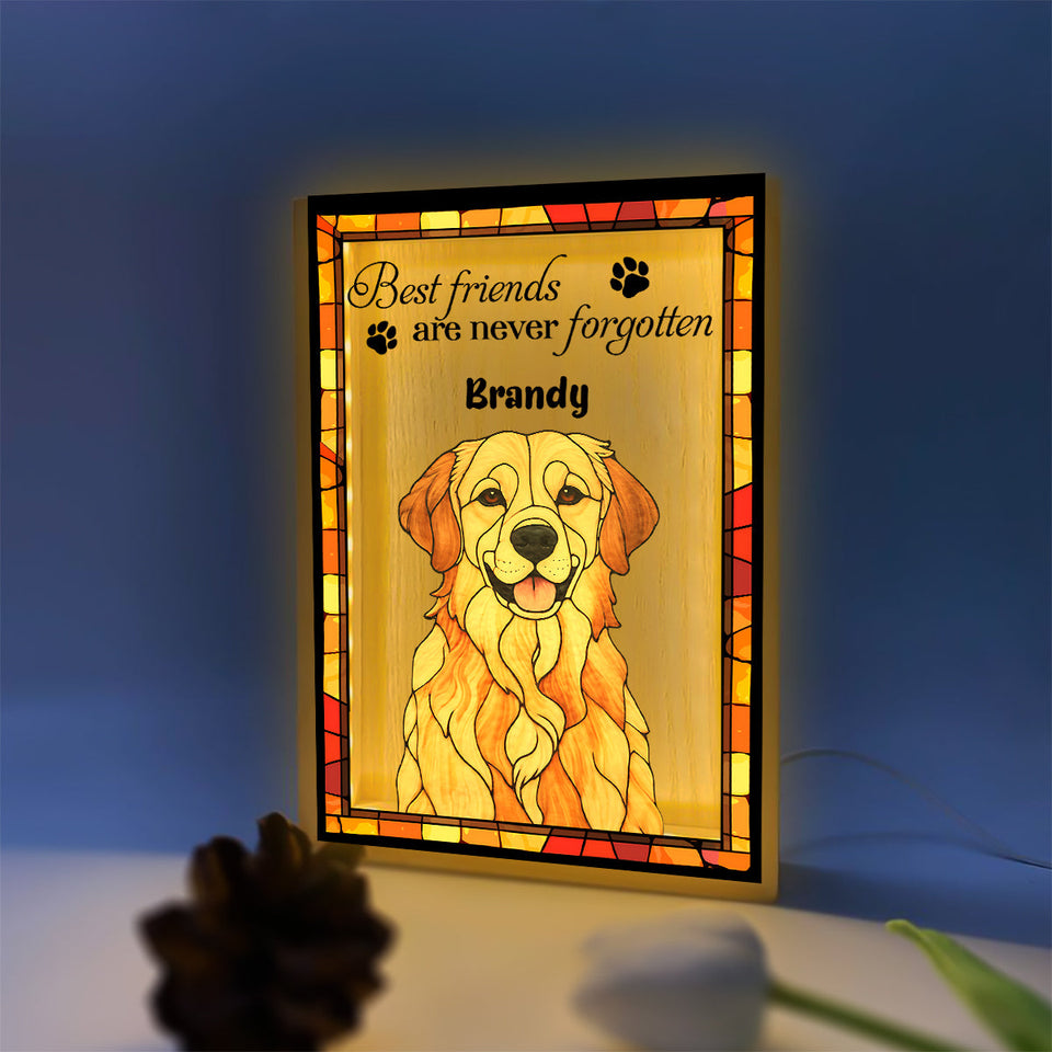 Best Friends Are Never Forgotten - Personalized Dog Picture Frame Light Box