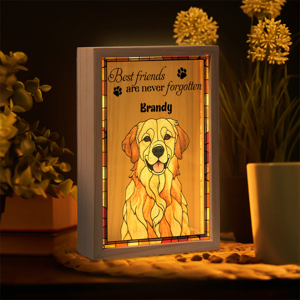 Best Friends Are Never Forgotten - Personalized Dog Picture Frame Light Box