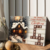 All Hearts Come Home For Christmas - Personalized Family Canvas And Poster