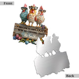 Welcome To Our Coop - Personalized Chicken Cut Metal Sign