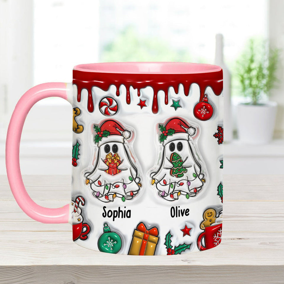 Ghost Friends Funny Christmas - Personalized Bestie Accent Mug