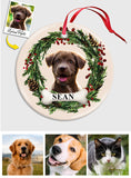 Lovely Dog/Cat Face - Personalized Dog Ceramic Circle Ornament