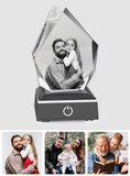 Custom Photo - Personalized Father Laser Engraving 3D Iceberg Shaped Crystal Lamp