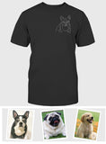 Custom Line Art - Personalized Dog Embroidered T-shirt
