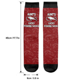 Lucky Fishing Socks - Gift for dad, uncle, aunt, grandma, grandpa, mom, son, daughter, brother, sister, granddaughter, grandson, husband, wife, boyfriend, girlfriend, friend, co-worker - Personalized Socks