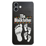The Blackfather - Personalized Father 3D Embossed Leather Phone Case