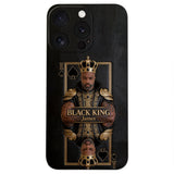 Black King - Personalized African American 3D Embossed Leather Phone Case