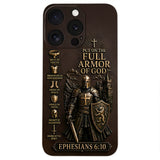 Put On The Full Amor Of God, Gift for Christians - Personalized Christian 3D Embossed Leather Phone Case