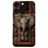 Just A Girl Who Loves Elephant - Personalized Elephant Leather Phone Case