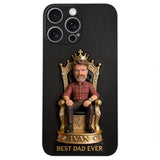 The King Dad - Personalized Father 3D Embossed Leather Phone Case