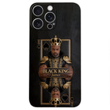 Black King - Personalized African American 3D Embossed Leather Phone Case