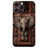 Just A Girl Who Loves Elephant - Personalized Elephant Leather Phone Case