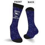 Lucky Fishing Socks - Gift for dad, uncle, aunt, grandma, grandpa, mom, son, daughter, brother, sister, granddaughter, grandson, husband, wife, boyfriend, girlfriend, friend, co-worker - Personalized Socks
