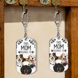 This Human Belongs To - Dog gift for cat lover - Personalized Stainless Steel Keychain