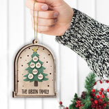 Christmas Tree - Personalized Family 2 Layered Piece Ornament