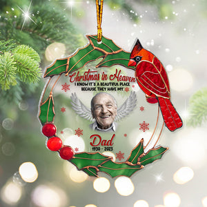 Noël au paradis - Cadeau commémoratif en cas de décès - Ornement transparent personnalisé