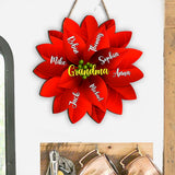 Grandma / Mama / Family Christmas Poinsettia - Gift for grandma - Personalized Custom Shaped Wood Sign