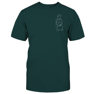 Custom Line Art - Personalized grandson Embroidered T-shirt