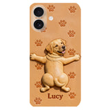 Pet Mom, Dog Lovers Gift Idea - Personalized Dog 3D Embossed Leather Phone Case