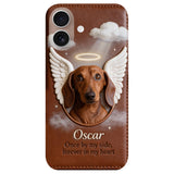 Once By My Side - Personalized Dog Leather Phone Case