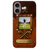 The Memory On The Course - Personalized Golf Leather Phone Case