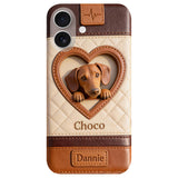 Custom From Any Photo - Personalized Dog Leather Phone Case