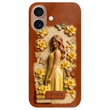 Custom Any Photo Unique Birth Flower - Personalized Self Love Leather Phone Case