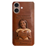 The Moment Your Heart Stopped - Personalized Memorial 3D Embossed Leather Phone Case