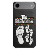 The Blackfather - Personalized Father 3D Embossed Leather Phone Case