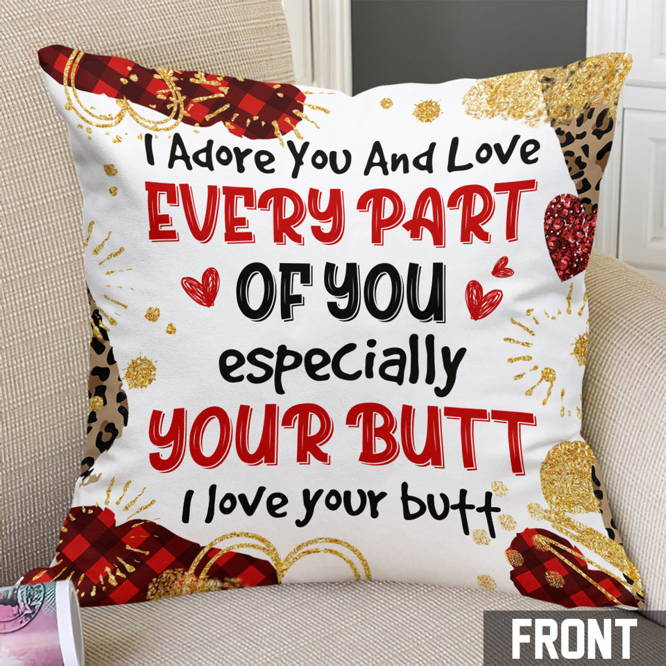 I Adore You And Love Every Part Of You - Personalized Couple Throw Pillow
