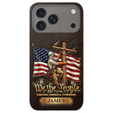 We The People - Personalized Lineman 3D Embossed Leather Phone Case