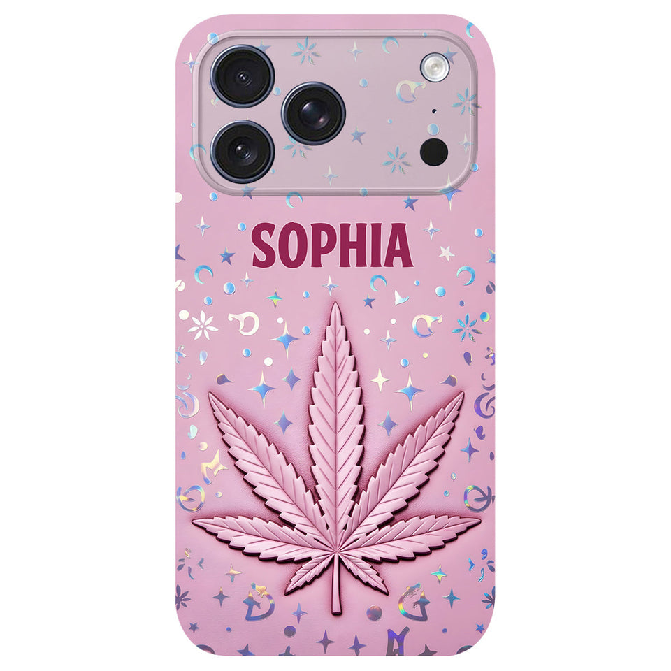 Stoner Chick - Personalized Weed Leather Phone Case