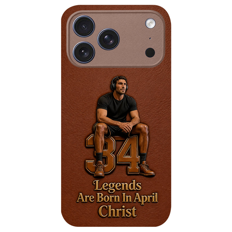 Happy Birthday Legends - Personalized Birthday 3D Embossed Leather Phone Case