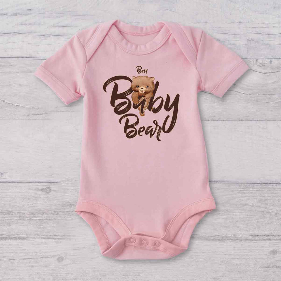Papa Bear Baby Bear - Personalized Father T-shirt And Baby Onesie