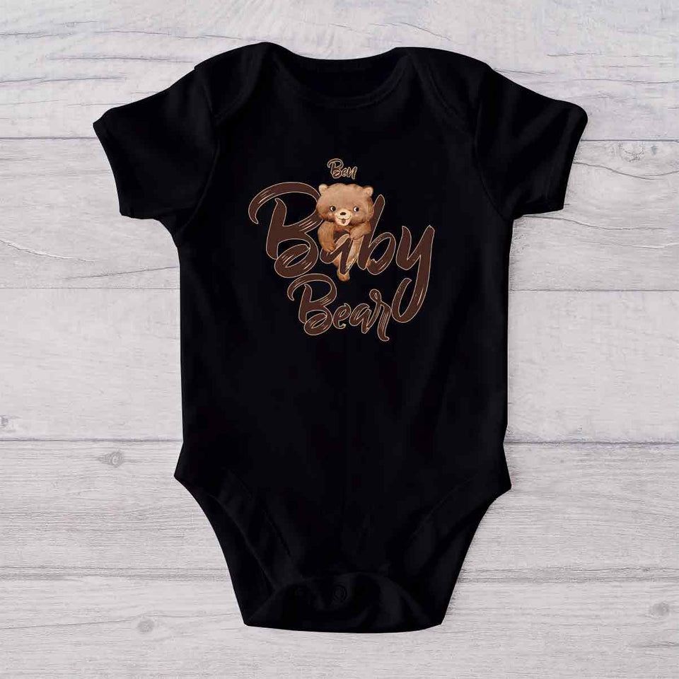 Papa Bear Baby Bear - Personalized Father T-shirt And Baby Onesie