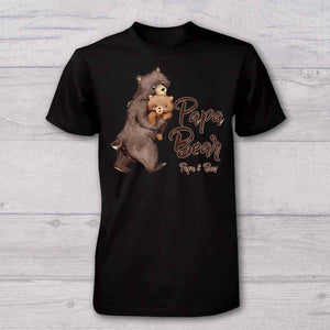 Papa Bear Baby Bear - Personalized Father T-shirt And Baby Onesie