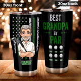 Best Grandpa By Par - Personalized Grandpa Tumbler