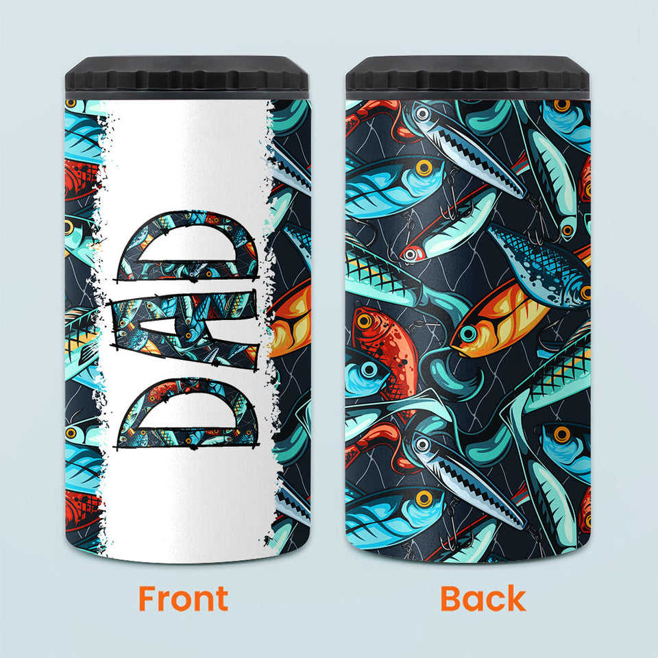 Reel Cool Dad - Fishing gift for dad, grandpa, him, husband - Personalized Can Cooler