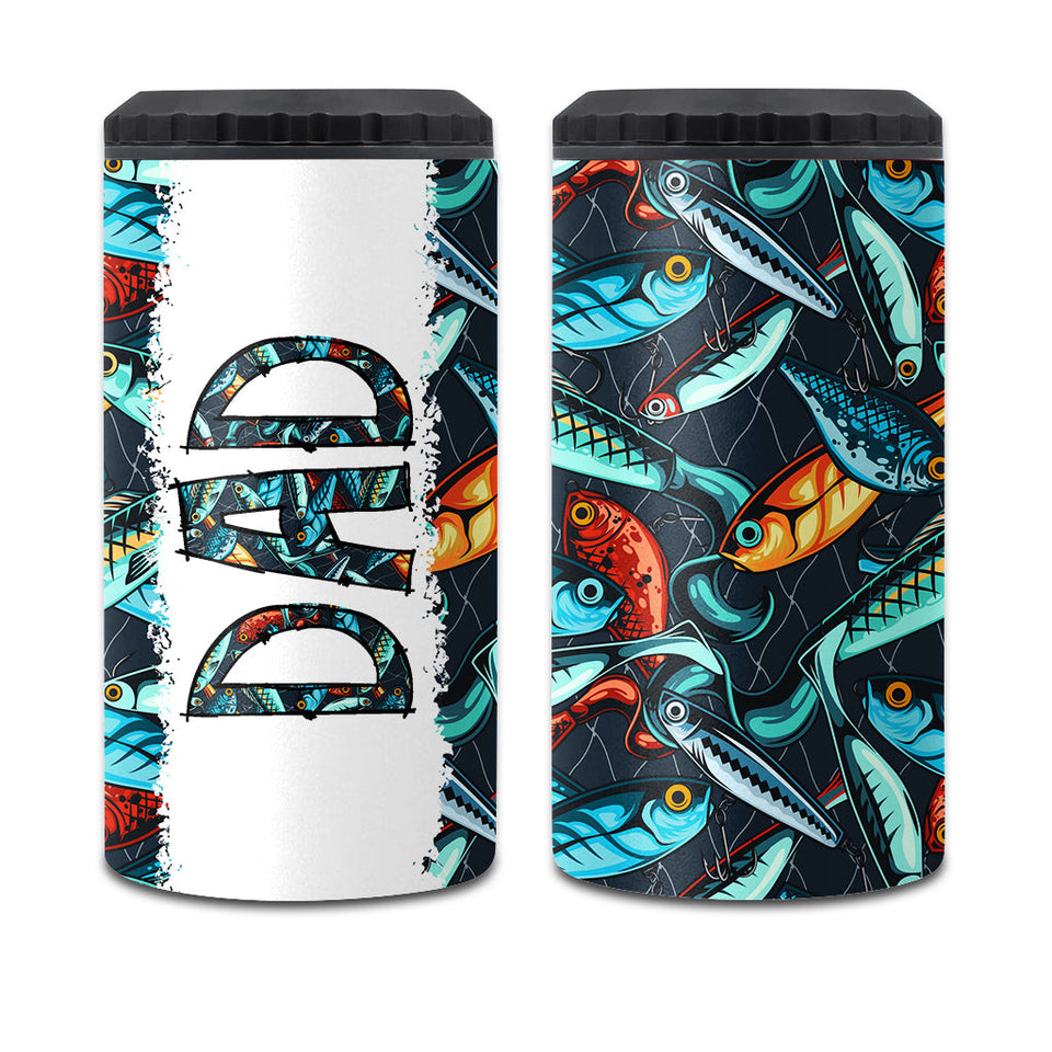 Reel Cool Dad - Fishing gift for dad, grandpa, him, husband - Personalized Can Cooler