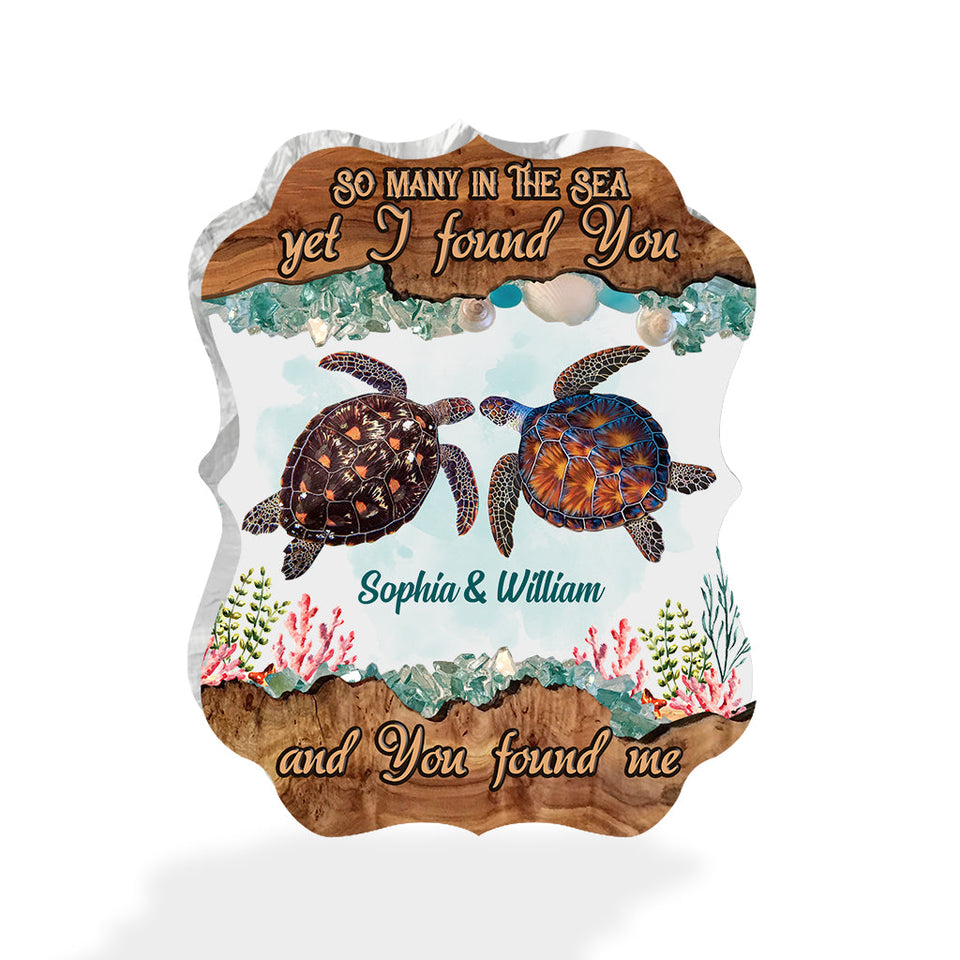 So Many In The Sea - Personalized Turtle Custom Shaped Acrylic Plaque